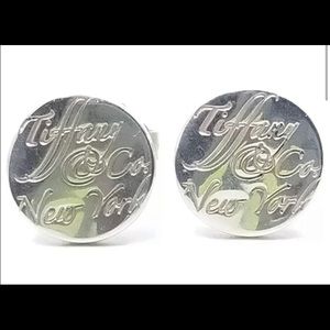 Authentic Tiffany & Co. Sterling Silver 1837 NY Stud Earrings W/ Pouch.